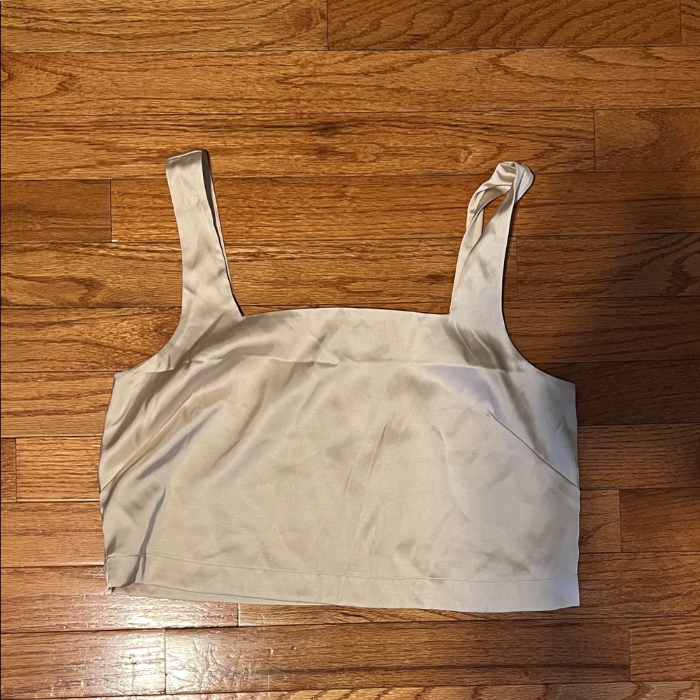 Abercrombie & Fitch Cream Cropped Tank Top